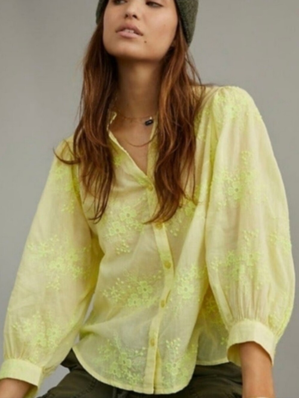 Anthropologie Pilcro Belle Femme Embroidered Blouse